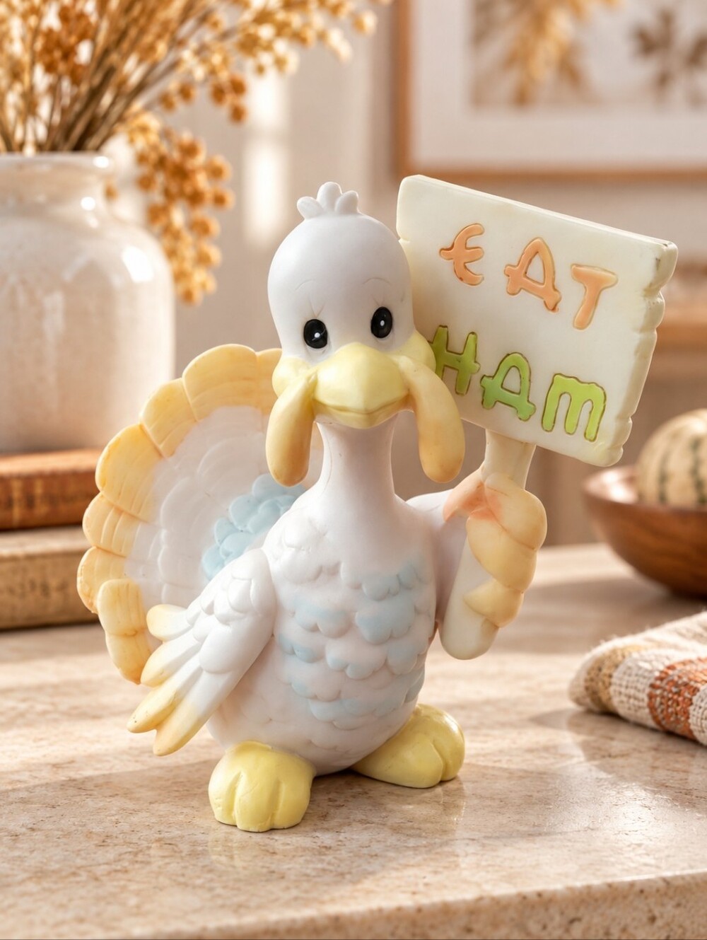 Precious Moments Eat Ham Turkey Figurine 587842 Country Lane 1999